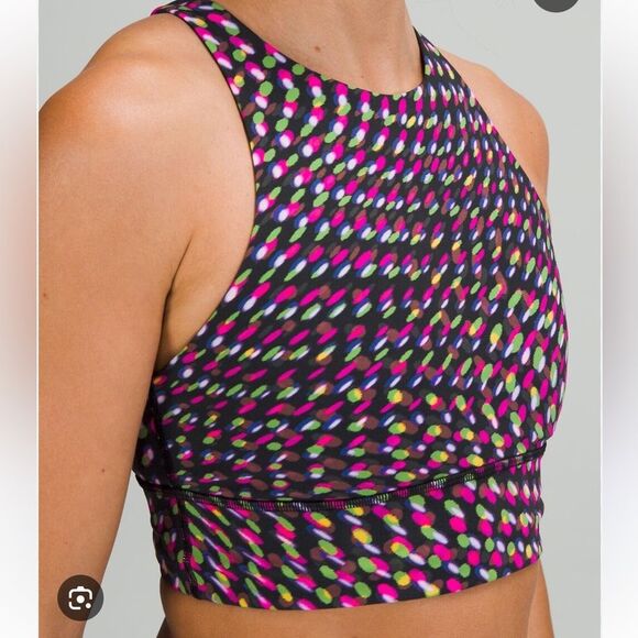 Lululemon Women’s 6 High Rise Energy‎ Bra SeaWheeze Special Edition Pink Green - Picture 6 of 8